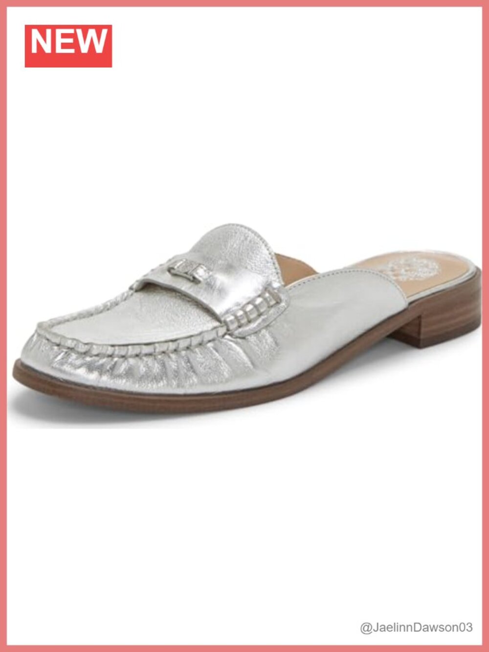 Quilted Leather Slip-On Mule Almond Toe Comfort Flat Heel 1in